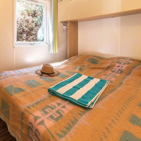 Bungalowtent 5 personen - MINI 21-2 (Tithome) >10jaar - ZONDER SANITAIR - max. 4 volwassenen (stapelbedden) - 2 slaapkamers, ca. 21m²