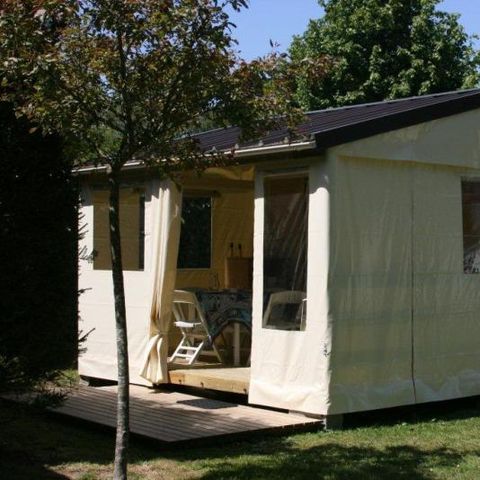 CANVAS BUNGALOW 5 people - MINI 21-2 (Tithome) - WITHOUT SANITARY - max. 4 adults (bunk beds) - 2 bedrooms, approx. 21m²