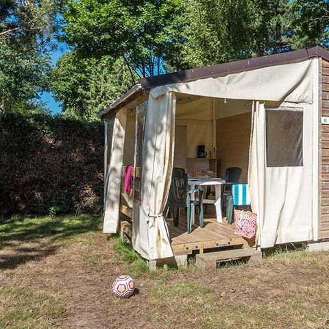 CANVAS BUNGALOW 5 people - MINI 21-2 (Tithome) - WITHOUT SANITARY - max. 4 adults (bunk beds) - 2 bedrooms, approx. 21m²