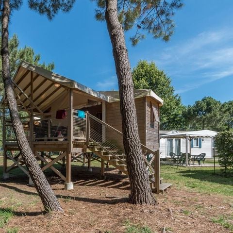 HÉBERGEMENT INSOLITE 5 personnes - INSOLITE 25-2 (Cabane sur pilotis Ecologe) >10ans  ; maxi 4 adultes (Lits superposés) TV