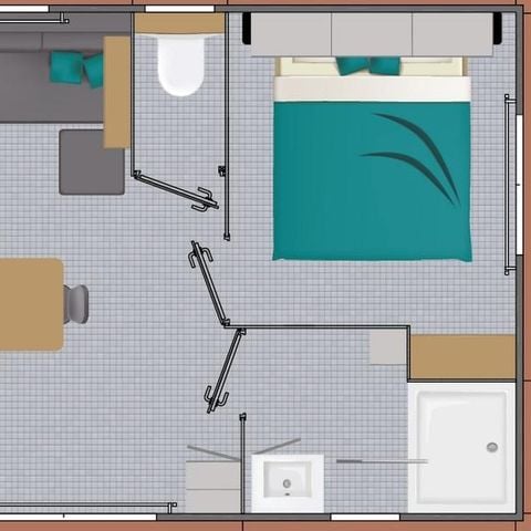 Mobile home 6 persons - CONFORT 30-2 - max 4 adults - TV, 2 bedrooms (bed 160*200), approx. 30m², 2 toilets
