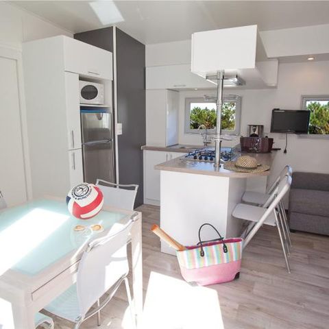 Mobile home 5 persons - CONFORT 35-2-2 (Mobil-home Taos) - TV, 2 bedrooms + 2 bathrooms (bunk beds), app 35m² - MAX 4 ADULTS /
