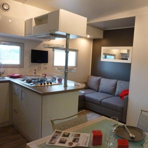 Mobile home 5 persons - CONFORT 35-2-2 (Mobil-home Taos) - TV, 2 bedrooms + 2 bathrooms (bunk beds), app 35m² - MAX 4 ADULTS /