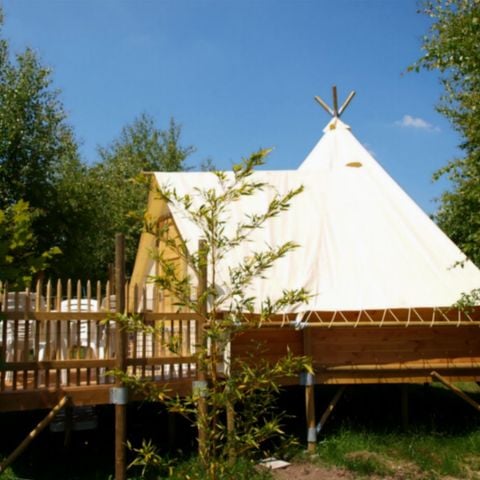 Tente en toile et en bois 4 personnes - Tipi confort