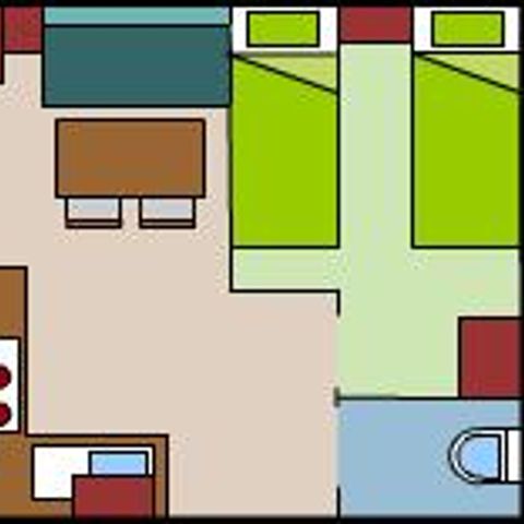 CASA MOBILE 4 persone - Casa mobile comfort VENUS 22m² - 2 camere da letto + 9m² terrazza semicoperta