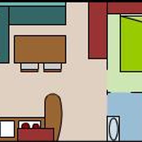 MOBILHOME 5 personnes - Mobil-home Standard MERCURE 27m² - 2 chambres + terrasse semi-couverte 11m²