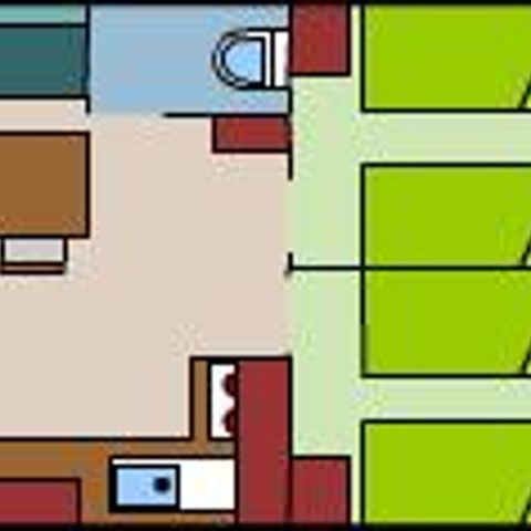 MOBILE HOME 6 people - Comfort mobile-home TITANIA 30m² - 3 bedrooms + 15m² semi-covered terrace