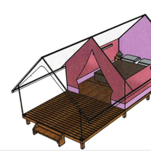 CANVAS AND WOOD TENT 2 people - Canada Treck Double Bed