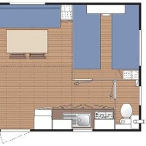 Mobilhome 5 personnes - Standard 29m² - 2 chambres - Terrasse 12m² - TV - Climatisation