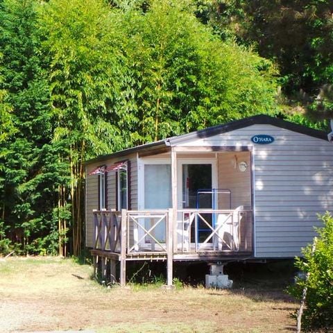Mobile home 6 persons - Standard Family Room 34m²: - 3 bedrooms - 6m² enclosed terrace - TV - Air conditioning + baby kit