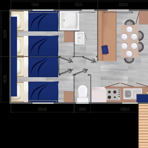 BUNGALOW 7 personnes - 3 chambres