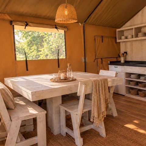 Tenda 6 persone - Lodge safari in legno con 3 camere da letto