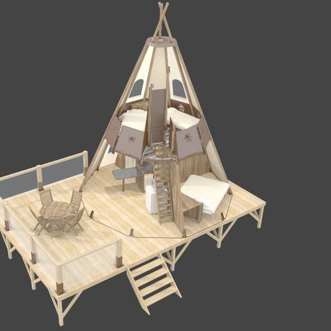 Tienda de campaña 4 personas - TIPI casa 2 dormitorios 4 personas