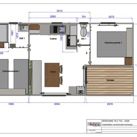 MOBILHOME 4 personas - Mobilhome PRIVILEGE - REINETTE - 2 habitaciones - DIMANCHE