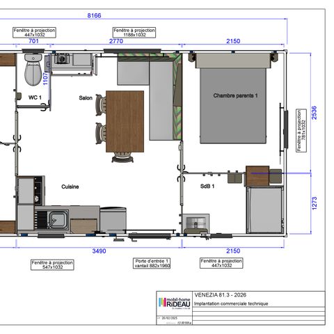 BUNGALOW 6 personnes - Mobilhome PRIVILEGE - GALA - 3 chambres - SAMEDI