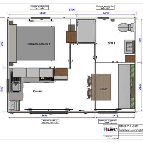 CASA MOBILE 2 persone - PRIVILEGIO - RUBINETTE - 1 camera da letto - SABATO