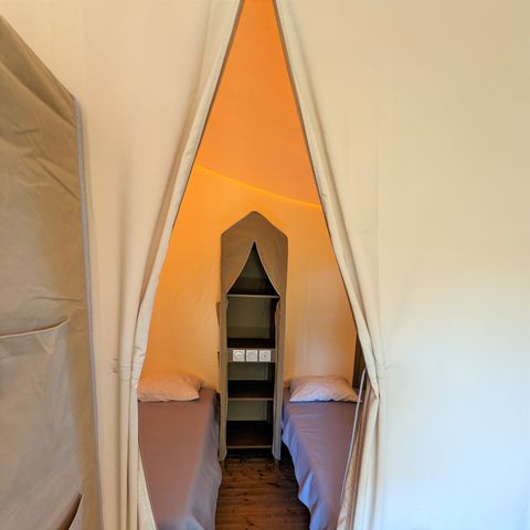 Canvas and wooden tent 6 persons - LODGE GRAND CONFORT TIBYDI