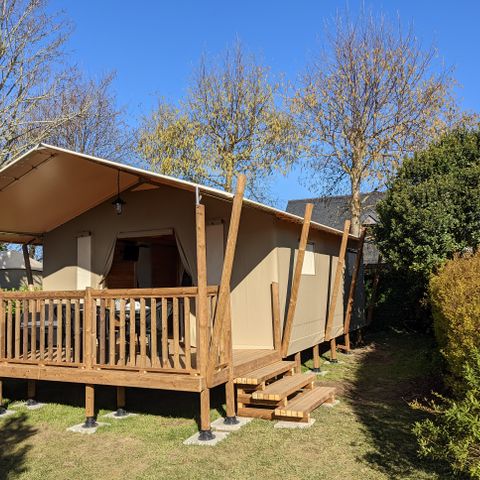 Canvas and wooden tent 6 persons - LODGE GRAND CONFORT TIBYDI