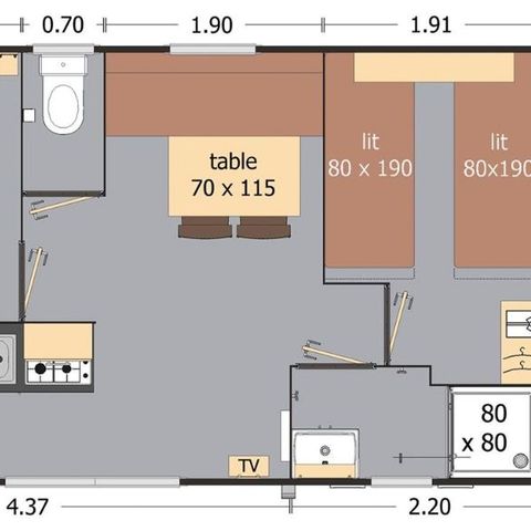 Stacaravan 4 personen - Loge 64