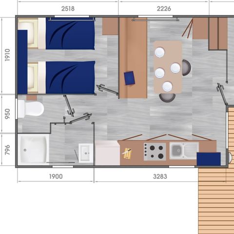 MOBILE HOME 5 people - Evasion Groix- Pedestrian precinct- 4/5P 2Ch 25m2
