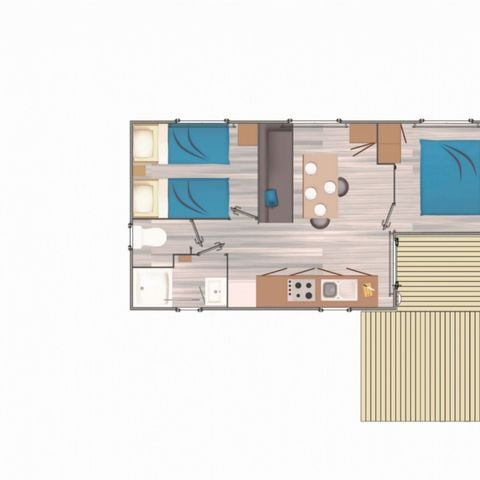 Mobilhome 4/5 personnes - Confort+ Belle Ile - 2 chambres - 25m2