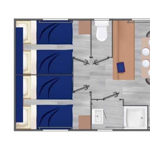 Mobile home 6 persons - Evasion Belle Etoile- Pedestrian precinct- 3Ch 32m2