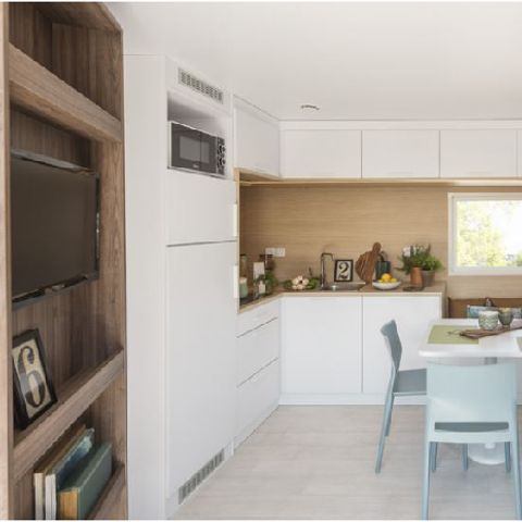 Stacaravan 6 personen - Sunêlia Luxe Suite 3 slaapkamers/3 badkamers 60m2 - TV - LV- Linnen voorzien 6 pers.