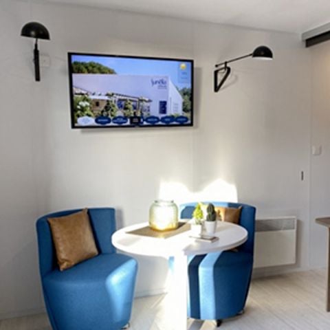 Mobilheim 2 Personen - Sunêlia Luxe Taos 1 Schlafzimmer 27m² - TV - Überdachte Terrasse - Bettwäsche vorhanden