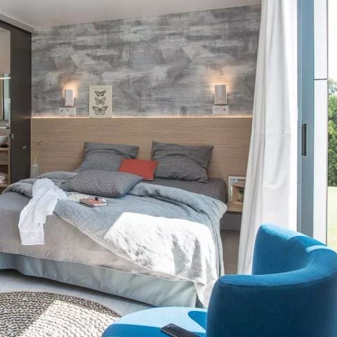 Stacaravan 2 personen - Sunêlia Luxe Taos 1 kamer 27m² - TV - Overdekt terras - Linnen inbegrepen