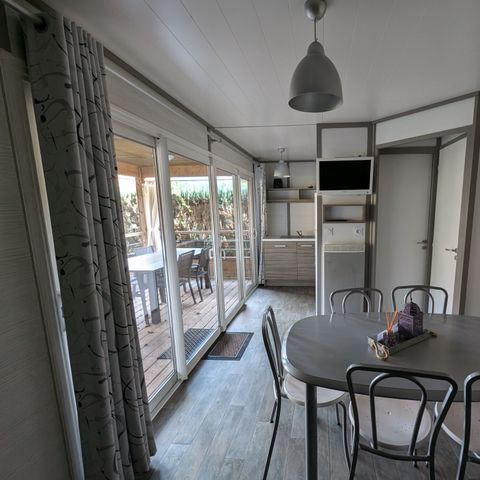 Mobilheim 6 personen - Sunêlia Luxe Fabre 3 Zimmer 37m² - TV - LV - Überdachte Terrasse - Bettwäsche vorhanden