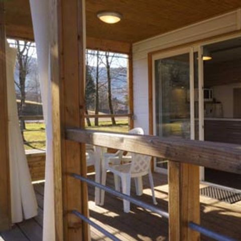 Mobilheim 6 personen - Sunêlia Luxe Fabre 3 Zimmer 37m² - TV - LV - Überdachte Terrasse - Bettwäsche vorhanden