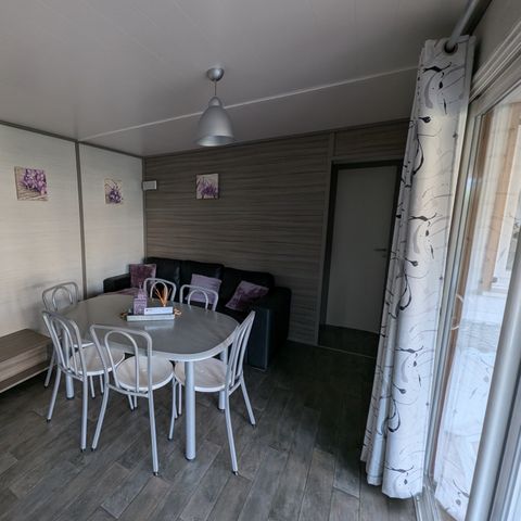 Mobilheim 6 personen - Sunêlia Luxe Fabre 3 Zimmer 37m² - TV - LV - Überdachte Terrasse - Bettwäsche vorhanden