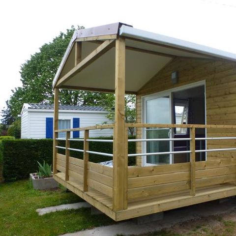 BUNGALOW 2 personnes - Mobil home IRIS- 1 chambre - cuisine - salle de bain - terrasse couverte -