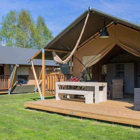 Canvas and wooden tent 6 persons - ESTRELLA PARADIS Extra Lodge Nomad grand confort comme à la maison 35m2 - 6 people