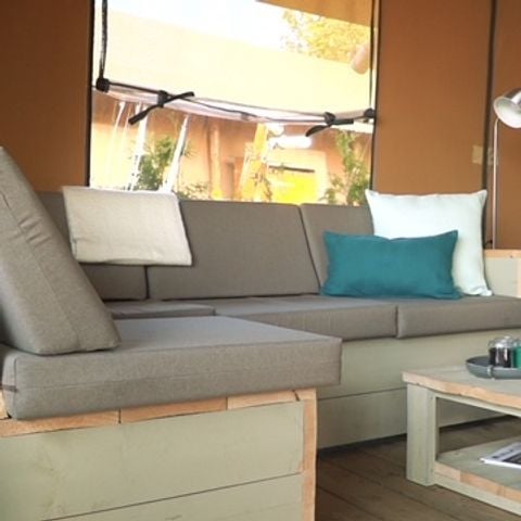 Safarizelt 6 Personen - ESTRELLA PARADIS Extra Lodge Nomad großer Komfort wie zu Hause 35m2 - 6 Personen