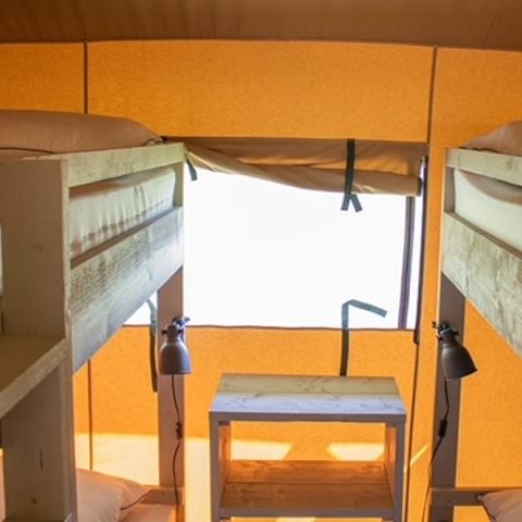 CANVAS AND WOOD TENT 6 people - ESTRELLA PARADIS Extra Lodge Nomad grand confort comme à la maison 35m2 - 6 people