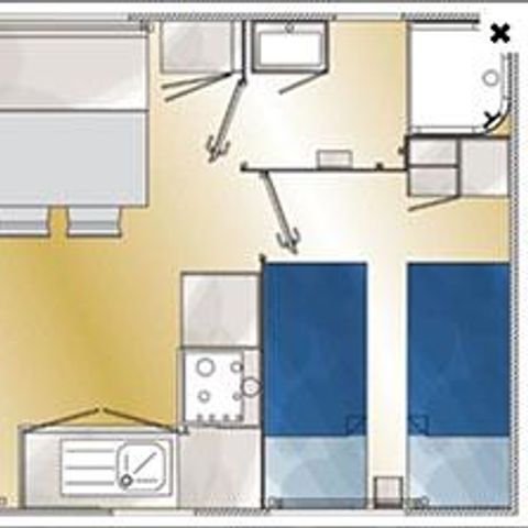 STACARAVAN 4 personen - MORGANE ANA CASSANDRE Comfort stacaravan 31m² - 2 kamers op perceel >100m2