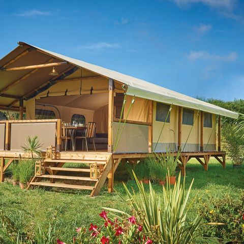 Tente en toile et en bois 5 personnes - Lodge Vintage sans sanitaire