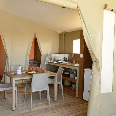 TENDA IN TELA E LEGNO 5 persone - Tenda lodge Safari in legno