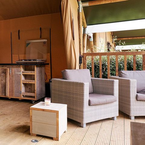 TIENDA DE LONA Y MADERA 5 personas - Madera