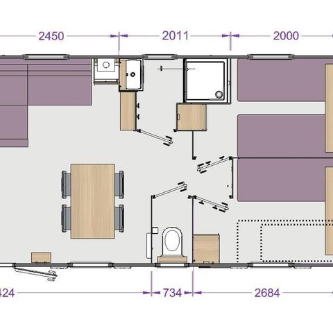 Mobilheim 6 Personen - Rapidhoe Lodge 90 - 3 Schlafzimmer (2019)