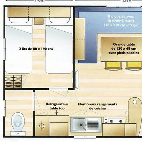 Mobile home 4 persons - SUPER MERCURE 28m² / 2 bedrooms - without terrace