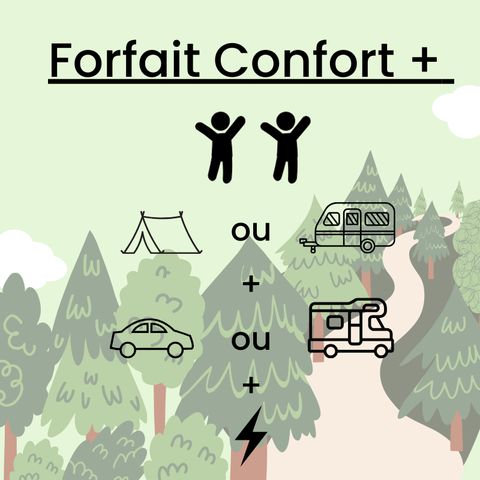 Kampeerplaats - LOCATIE CONFORT +, 1 voertuig, elektriciteit