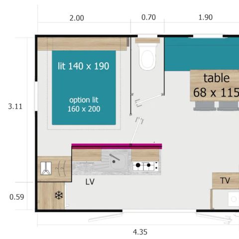 MOBILHOME 4 personas - CONFORT
