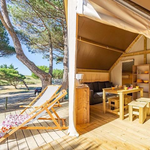 Tente en toile et en bois 4 personnes - LODGE TENTE - sans sanitaire
