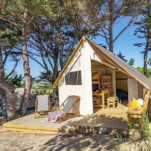 Tente en toile et en bois 4 personnes - LODGE TENTE - sans sanitaire