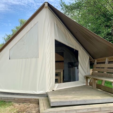 Tente en toile et en bois 4 personnes - LODGE TENTE - sans sanitaire