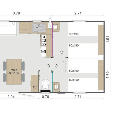 MOBILE HOME 6 people - PREMIUM 31 sqm