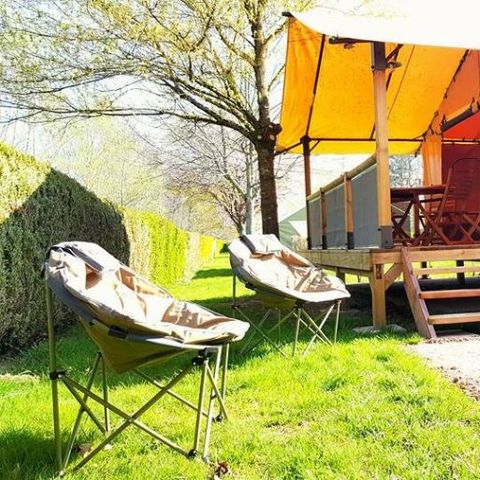 Canvas and wooden tent 5 persons - TOILE LODGE without sanitary facilities