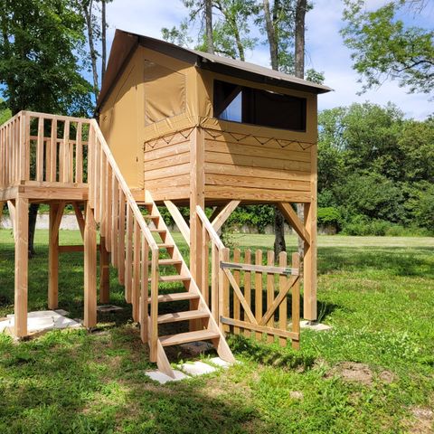 Accommodatie 2 personen - Natuurtent op palen Standaard 7,2 m² - zonder sanitair